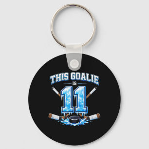 11 Year Old Birthday Ice Hockey Goalie Key Ring