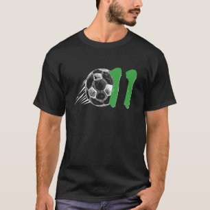 11 Year Old Boy Birthday Soccer Themed Party 11th  T-Shirt
