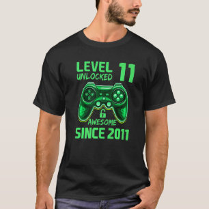 11 Year Old Boy Level 11 Unlocked Awesome 2011 11t T-Shirt