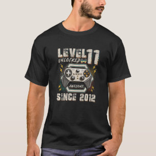 11 Year Old Boy Level 11 Unlocked Gamer 11th Birth T-Shirt