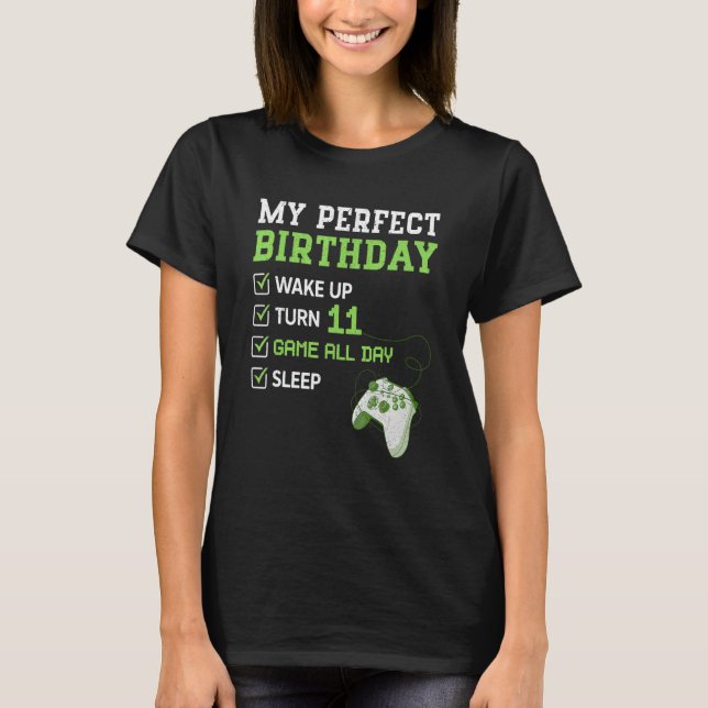 11 Year Old Boys 11th Perfect Birthday Gaming Vide T-Shirt (Front)