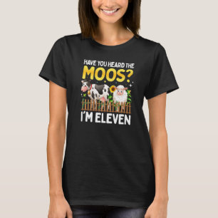 11 Year Old Cow Birthday 11th Boy Girl Farm Eleven T-Shirt