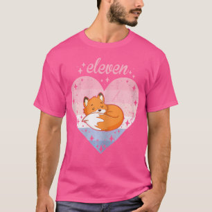 11 Year Old Cute Fox Birthday Girl 11Th B-Day T-Shirt