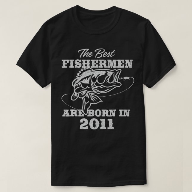 11 Year Old Fisherman_ Fishing 2011 11th Birthday  T-Shirt (Design Front)