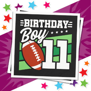 11 Year Old Football Party Theme 11th Birthday Boy Napkin