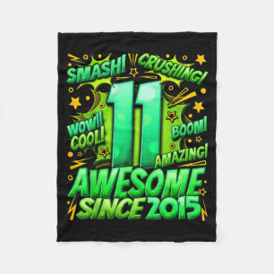 11 Year Old For Boys 11th Birthday Boy 11 Year Old Fleece Blanket