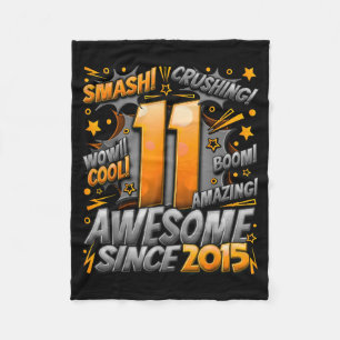 11 Year Old For Boys 11th Birthday Boy 11 Year Old Fleece Blanket