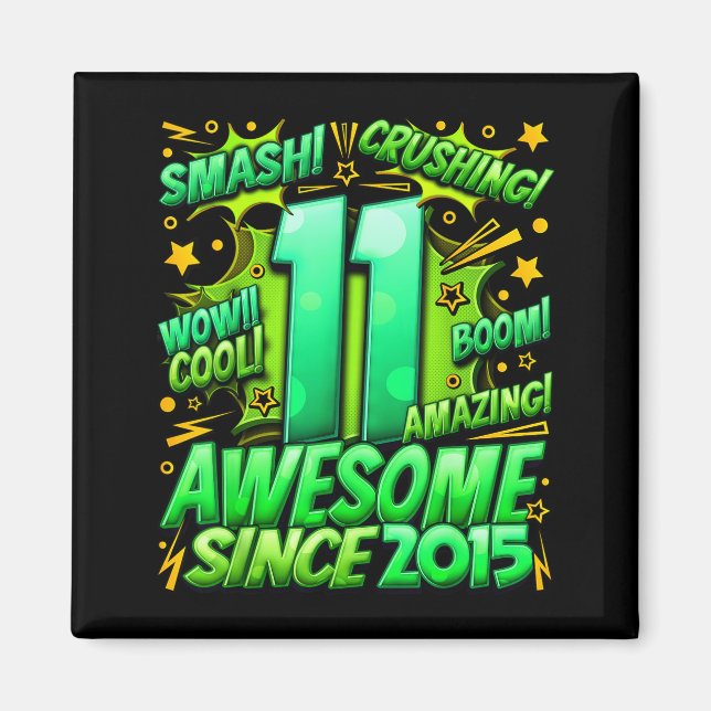 11 Year Old For Boys 11th Birthday Boy 11 Year Old Magnet (Front)