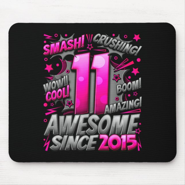 11 Year Old For Boys 11th Birthday Boy 11 Year Old Mouse Mat (Front)