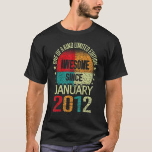 11 Year Old Gifts Awesome Since January 2012 Birth T-Shirt