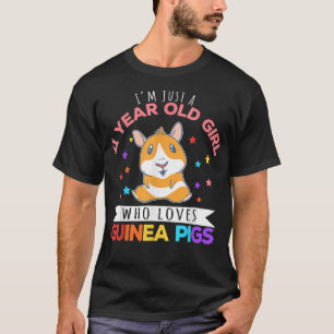 11 Year Old Girl Who Loves Guinea Pigs Lover Wheek T-Shirt