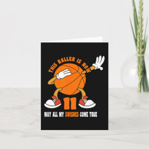 11 Year Old Happy 11th Birthday Basketball 11th Bi Card