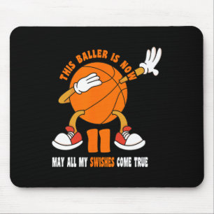 11 Year Old Happy 11th Birthday Basketball 11th Bi Mouse Mat