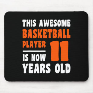 11 Year Old Happy 11th Birthday Basketball 11th Bi Mouse Mat
