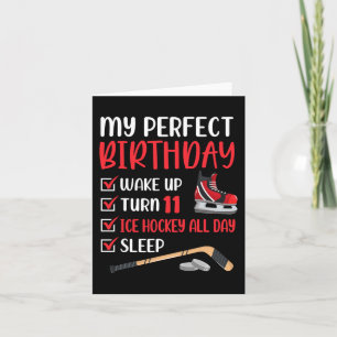 11 Year Old Ice Hockey Birthday Party 11th Boy Bda Card