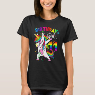 11 Year Old Kid 11th Birthday Dabbing Unicorn T-Shirt