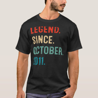 11 Year Old  Legend Since October 2011 11th Birthd T-Shirt