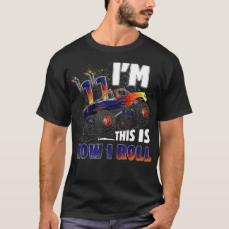 11 year old monster truck birthday boy 11th Truck  T-Shirt