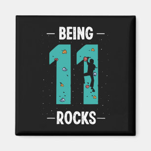 11 Year Old Rock Climbing 11th Birthday Child Clim Magnet