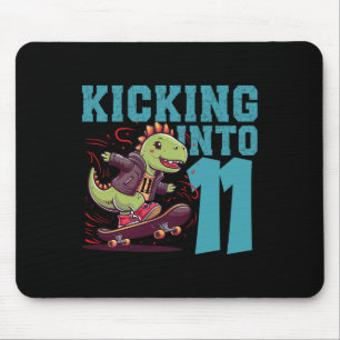 11 Year Old Skater Skateboarding T-rex Dinosaur Bi Mouse Mat
