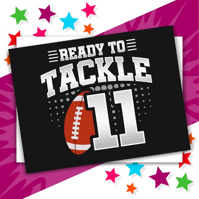 11 Year Old Tackle Football Party 11th Birthday Postcard (Creator Uploaded)