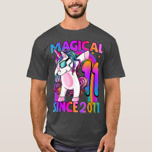 11 Year Old Unicorn Dabbing 11th Birthday Girl Uni T-Shirt