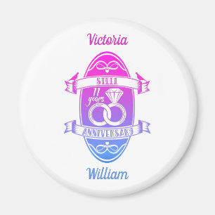 11 Year traditional Steel 11th wedding anniversary Magnet