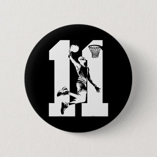 11 Years Number 11 Sketll 11th Birthday 6 Cm Round Badge