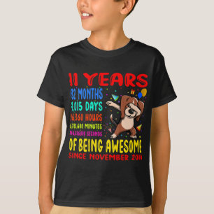11 Years Of Being Awesome 11th Birthday Kids T-Shirt