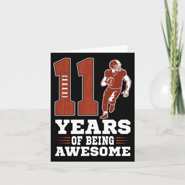 11 Years Of Being Awesome Boy 11th Birthday Footba Card (Front)