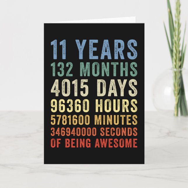 11 Years Of Being Awesome Cool Birthday Card (Front)