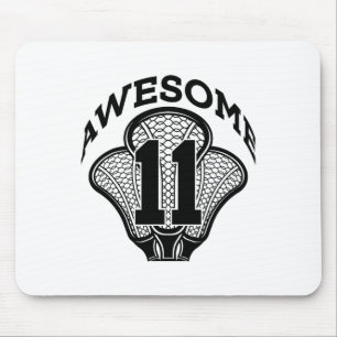 11 Years Of Being Awesome Lacrosse 11th Birthday  Mouse Mat