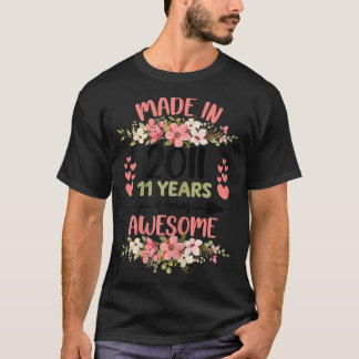 11 Years Old 11th Birthday Born In 2011 Women Girl T-Shirt