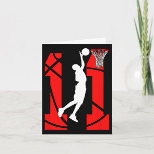 11 Years Old 11th Birthday Boy Bysketbyll Lovers Card