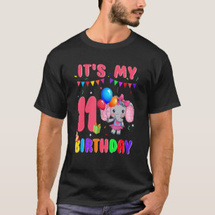 11 Years Old 11th Birthday Elephants Girl Awesome T-Shirt