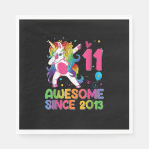 11 Years Old Awesome Since 2013 11th Birthday Unic Napkin