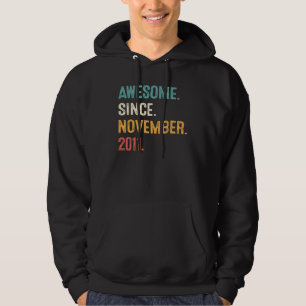 11 Years Old  Awesome Since November 2011 11th Bir Hoodie