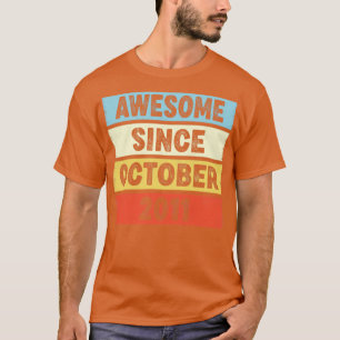 11 Years Old Awesome Since October 2011 11th Birth T-Shirt