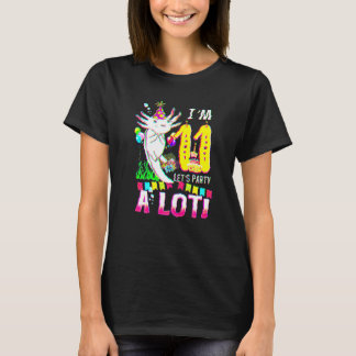 11 Years Old Axolotl 11th Birthday Party Boys Girl T-Shirt