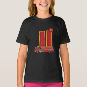 11 Years Old Birthday Boy Gifts Firefighter T-Shirt