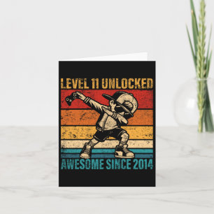11 Years Old Birthday Gamer Dabbing Boy 11th Level Card