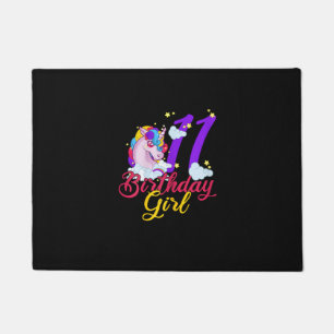 11 Years Old Birthday Girl Gifts Unicorn 11th Birt Doormat