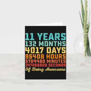 11 Years Old Birthday Quote Funny 11th B-Day Math Card