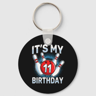 11 Years Old Bowling 11th Birthday Party Boys Girl Key Ring