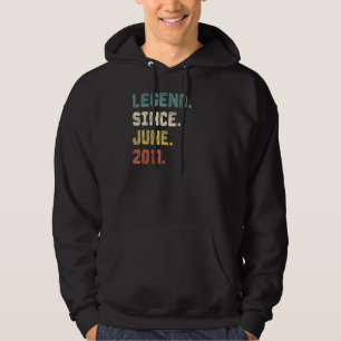 11 Years Old Legend Since June 2011 11th Birthday Hoodie