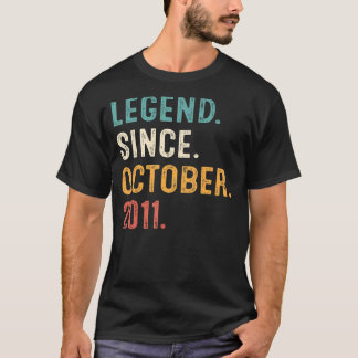 11 Years Old Legend Since October 2011 11th Birthd T-Shirt