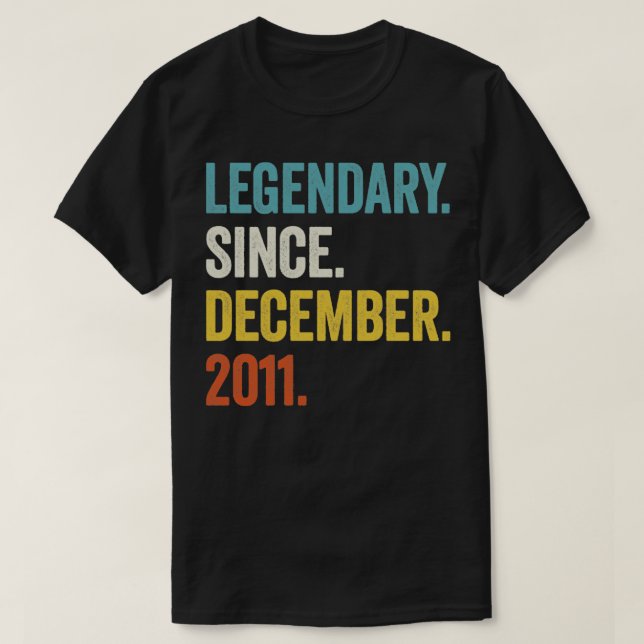 11 Years Old Legendary Since December 2011 11th Bi T-Shirt (Design Front)