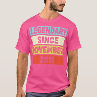 11 Years Old Legendary Since November 2011 11th Bi T-Shirt