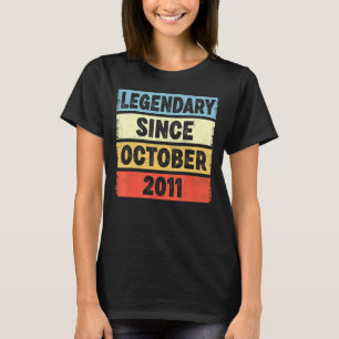 11 Years Old Legendary Since October 2011 11th Bir T-Shirt
