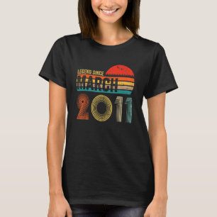 11 Years Old Retro Birthday Legend Since March 20 T-Shirt